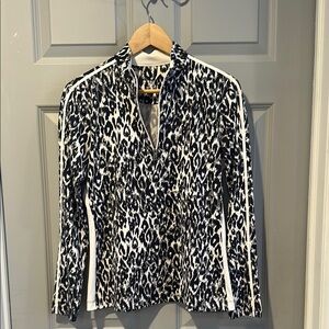 Tail Black and White Animal Print Blazer